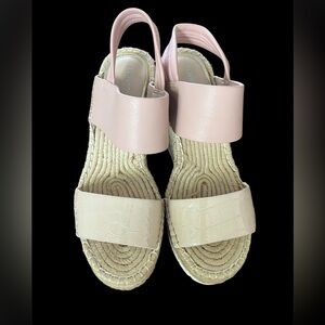 Kenneth Cole Olivia Woman’s Espadrille Wedge Pink and Cream Women's Sandals